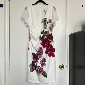 Joseph Ribkoff Orchid Print Midi Dress